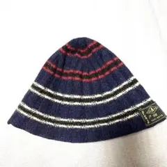 美品Paul smith ポールスミスウール100% ストライプニット帽子