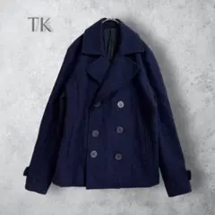 【TK ティーケー】　メルトンPコート　ウールコート　ネイビー　ダブルボタン