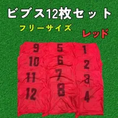 赤 ビブス 12枚セット フリーサイズ レッド 大人用