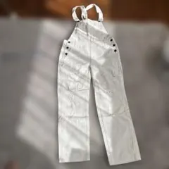 G U ホワイト サロペット ダメージ加工