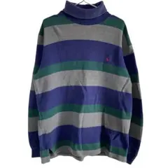 アメリカ製　ポロバイラルフローレン　 タートルネック　Lサイズ　マルチボーダー