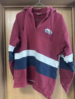 80s 90s ellesse ハーフジップ パーカー ボルドーのサムネイル
