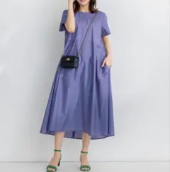 S MaxMara 半袖 ロングワンピース ネイビー - メルカリ