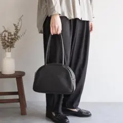 美品 MoRMYRUS 日本製 本革 2WAY レザー ハンドバッグ 黒のサムネイル