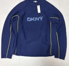 00s DKNY ロゴ刺繍 デザインニット ラグラン リブ編み archive