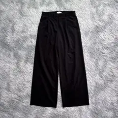 【H&M】美品 センタープレスワイドパンツ スラックスEUR38 タック入り