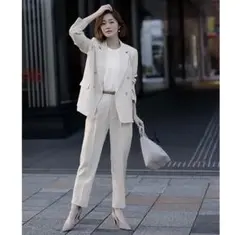 GeeRA ダブルボタンテーラードジャケット 入学 セレモニー ベージュ M