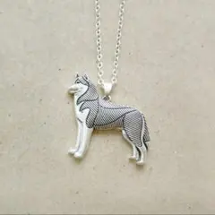 [新品SALE] ハスキー犬ネックレス シルバーのサムネイル
