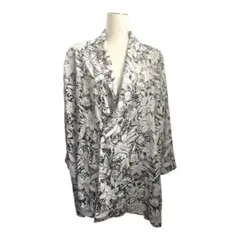 総柄レディース花柄長袖ジャケット オープンフロント長袖シャツ　春服　Lサイズ