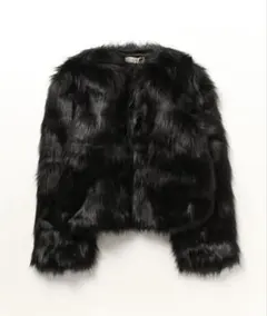 ブラック フェイクファーコート ショート丈