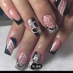 新品　未使用　ハートデザイン ネイルチップ 24個セット