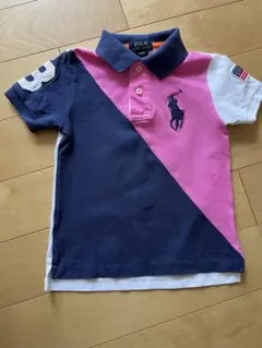 Polo Ralph Lauren ポロシャツ 3/3T ネイビー/ピンク