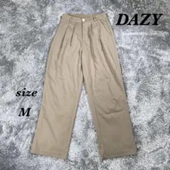 DAZY (M) ワイドパンツ スラックス オフィス ボタン ベージュ