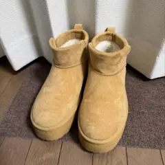 SHEIN ムートンブーツ 厚底 ベージュ 秋冬 25センチ