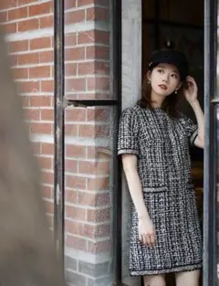【美品】31 Sons de mode ツイードサックワンピース