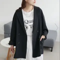 【新品】DISCOAT テックリネンビッグシャツジャケット　タグ付き　ブラック