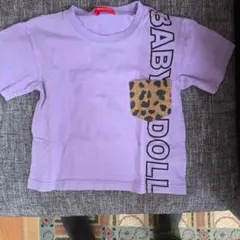 BABYDOLL Tシャツ パープル レオパード柄 100cm