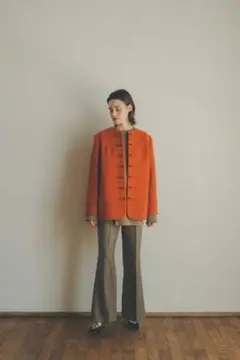 CLANE オレンジ ノーカラージャケット 2026年最新】CLANE カラー：オレンジ系 ノーカラージャケットの人気