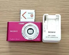 SONY Cyber-shot DSC-W320 本体ピンク バッテリー充電器付 - メルカリ