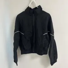韓国購入 薄手シンプルショート丈ウィンドブレーカー ブラック ライン入り