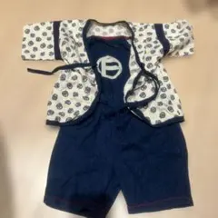 デニム風花柄甚平