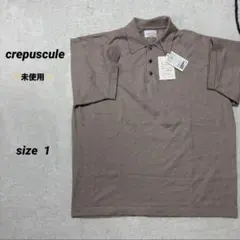 【最終値下げ　未使用】crepuscule☆ニットポロ☆1☆ベージュ