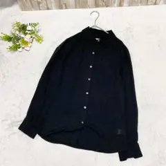 バナナリパブリック ブラウス XS ブラック 黒 無地 オフィス フォーマル