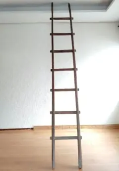 古い木製梯子 はしご 古道具 アンティーク ディスプレイ 店舗什器