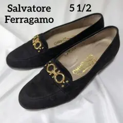 Salvatore Ferragamoダブルガンチーニ スエードレザーローファー