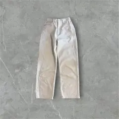 【美品】ハイウエスト ストレート デニム パンツ ベージュ ウエストゴム　y2kのサムネイル