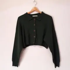 Ray Cassin 長袖 ニット クロップド カーディガン ショート丈