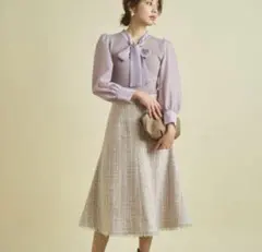 JUSGLITTY ジャスグリッティ　ツイードフレアスカート