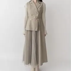 Randa ジャケットライクワンピース　Mサイズ（1サイズ）　グレージュ