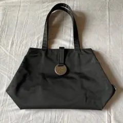 agnes b ボヤージュ　アニエスベー　トートバッグ　シルバー金具　ブラック