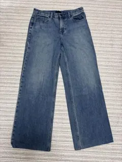 UNIQLOユニクロ　ワイドストレートジーンズ　women22 ブルー