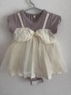 ベビー ロンパース チュールスカート ドレス風 花柄 70cm
