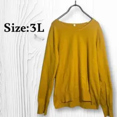【大きめサイズ】イエロー 3L セーター カジュアル レディース オーバーサイズ