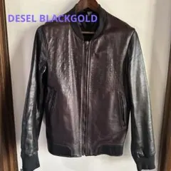 DIESEL BLACK GOLD レザージャケット パープル　ブラックバイカラ