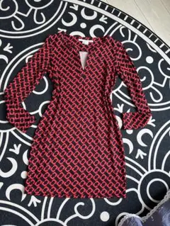 DIANE von FURSTENBERG 赤黒パターン ワンピース サイズ2