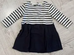 美品　プチバトー　ボーダー　ガーゼ　ワンピース