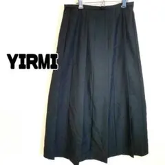 YIRMI 黒プリーツスカート　ウール混　ロング　シンプル　定番
