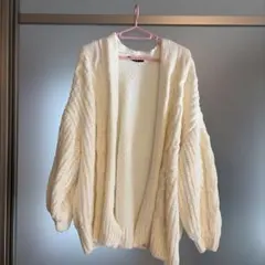 INGNI アイボリー ケーブルニットカーディガン M