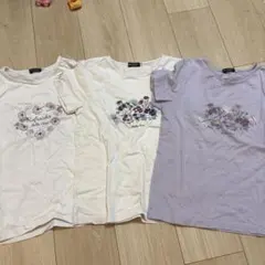BEBE花柄プリント Tシャツ 140cm 3枚セット
