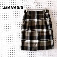 JEANASIS ジーナシス チェック柄 タイトスカート 膝丈 バックジップ F