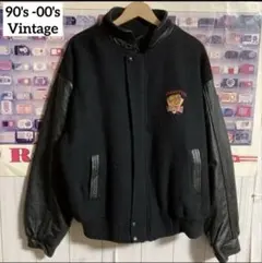 90s CANADA SportsWear袖レザースタジャンバーシティジャケット