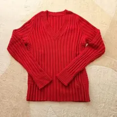 バーバリー　長袖ニット　赤　レディース