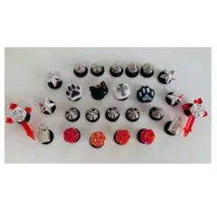 地雷系ジビッツセット 26個 スタッズ バラ クロス　④