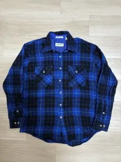 St.John’s Bay チェックネルシャツ 青黒 L 古着 アメカジ　90s