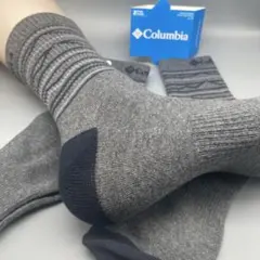 Columbia ストライプソックスグレー/ネイビー2足セット新品26-28cmのサムネイル