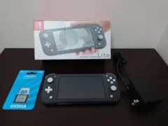 【ほぼ未使用】Switch Lite グレー 本体 +128GB microSD
